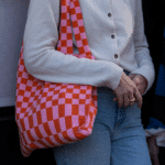 Checkerboard tas roze en rood