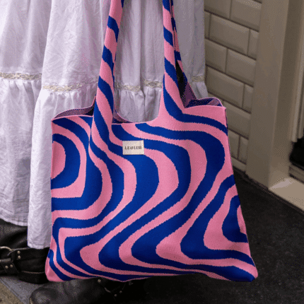 Wave Tas Abby met roze-blauw wave print